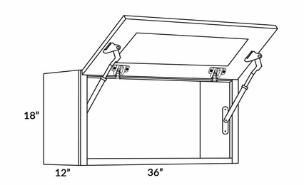 Elegant Dove 3618-HD: Wall Cabinet With Horizontal Doors: Assembled Kitchen Cabinets