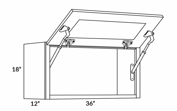 Elegant Dove 3618-HD: Wall Cabinet With Horizontal Doors: Assembled Kitchen Cabinets