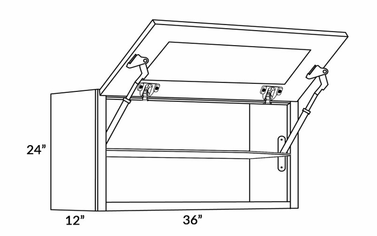 Elegant Dove 3624-HD: Wall Cabinet With Horizontal Doors: Assembled Kitchen Cabinets