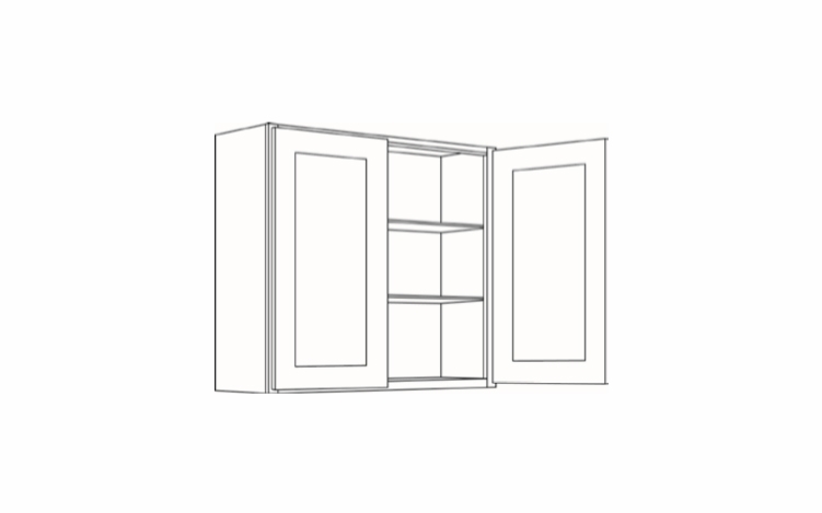 Elegant Dove 3636: Double Door Wall Cabinet: Assembled Kitchen Cabinets