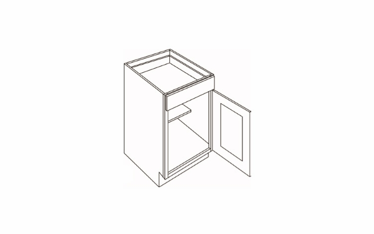 Elegant Dove B12: 1 Door, 1 Drawer Base Cabinet: Assembled Kitchen Cabinets