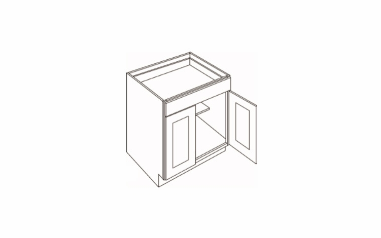 Elegant Dove B24: 2 Door, 1 Drawer Base Cabinet: Assembled Kitchen Cabinets