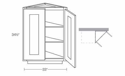 Elegant Dove BECS24: Straight Base End Cabinet: Assembled Kitchen Cabinets