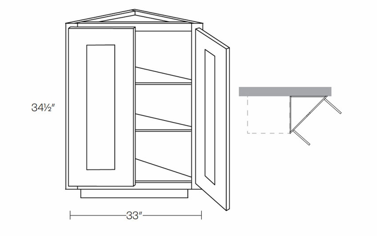 Elegant Dove BECS24: Straight Base End Cabinet: Assembled Kitchen Cabinets