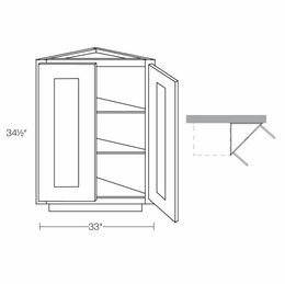 Elegant Dove BECS24: Straight Base End Cabinet: Assembled Kitchen Cabinets