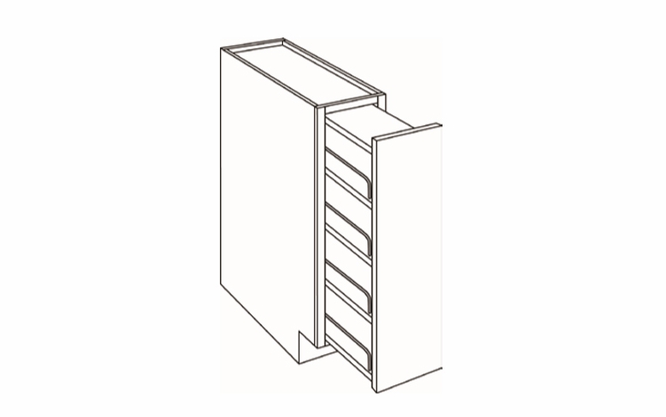 Elegant Dove BSP6: Base Spice Cabinet: Assembled Kitchen Cabinets