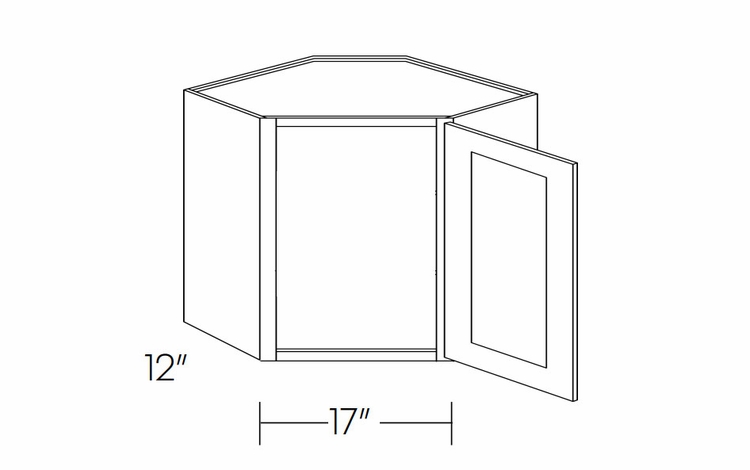 Elegant Dove CW2418: Diagonal Corner Wall Cabinet: Assembled Kitchen Cabinets