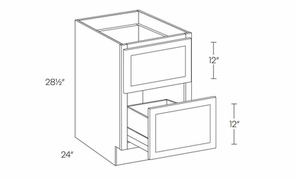 Elegant Dove DDC18X24: 24" Deep Desk Drawer Cabinet: Assembled Kitchen Cabinets