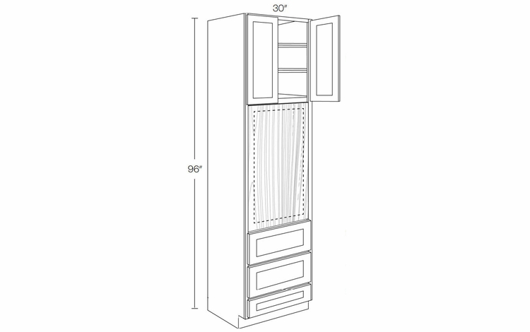 Elegant Dove OV3096: Oven Cabinet: Assembled Kitchen Cabinets