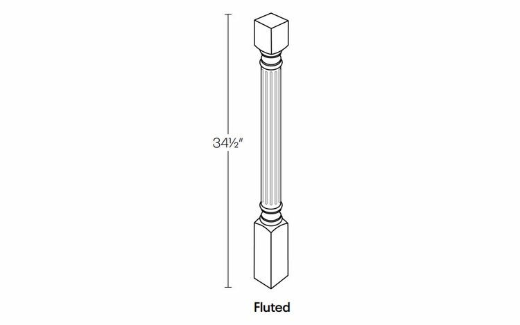 Elegant Dove POST-F: Fluted Post: Assembled Kitchen Cabinets