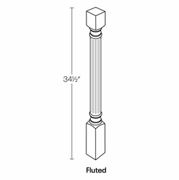 Elegant Dove POST-F: Fluted Post: Assembled Kitchen Cabinets