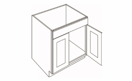 Elegant Dove SB24: Sink Base Cabinet: Assembled Kitchen Cabinets