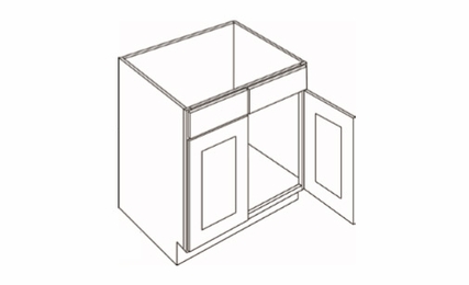 Elegant Dove SB33: Sink Base Cabinet: Assembled Kitchen Cabinets