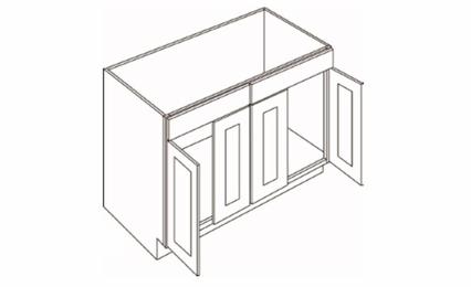 Elegant Dove SB48: Sink Base Cabinet: Assembled Kitchen Cabinets