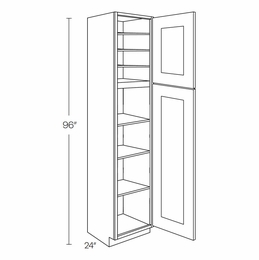 Elegant Dove UC1524X96R: Utility Cabinet With Door Hinged Right: Assembled Kitchen Cabinets