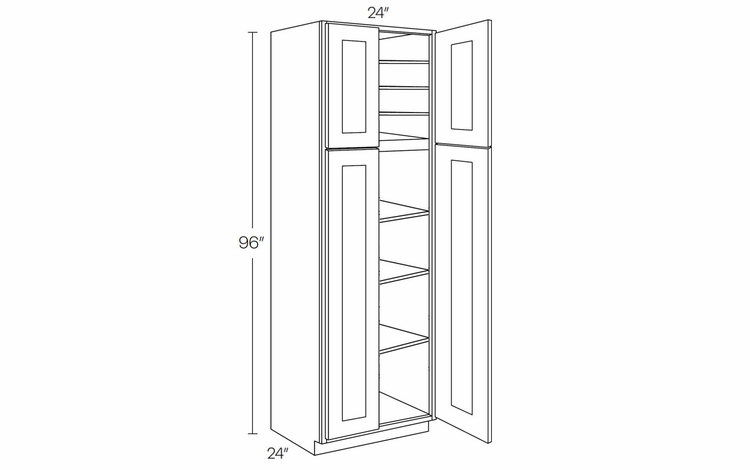 Elegant Dove UC2424X96: Utility Cabinet: Assembled Kitchen Cabinets