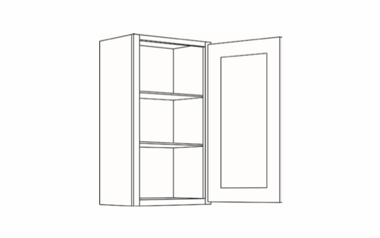 Elegant Ocean 1836: Single Door Wall Cabinet: Assembled Kitchen Cabinets