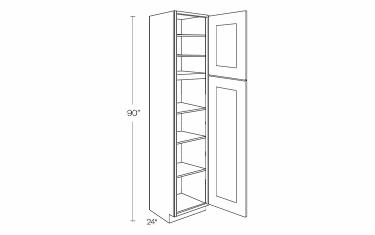Elegant Ocean UC1524X90R: Utility Cabinet With Door Hinged Right: Assembled Kitchen Cabinets