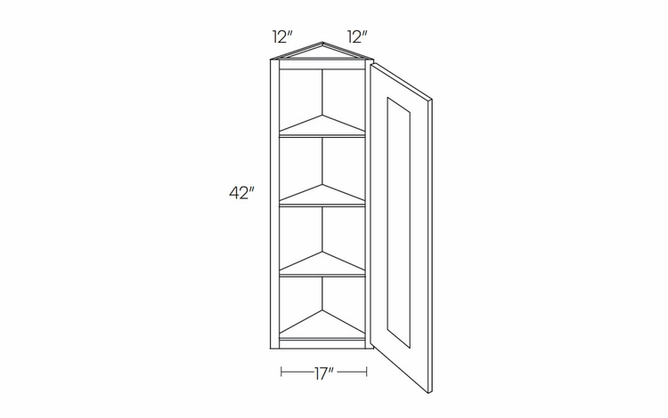 Elegant Ocean WEC1242: Wall End Cabinet: Assembled Kitchen Cabinets