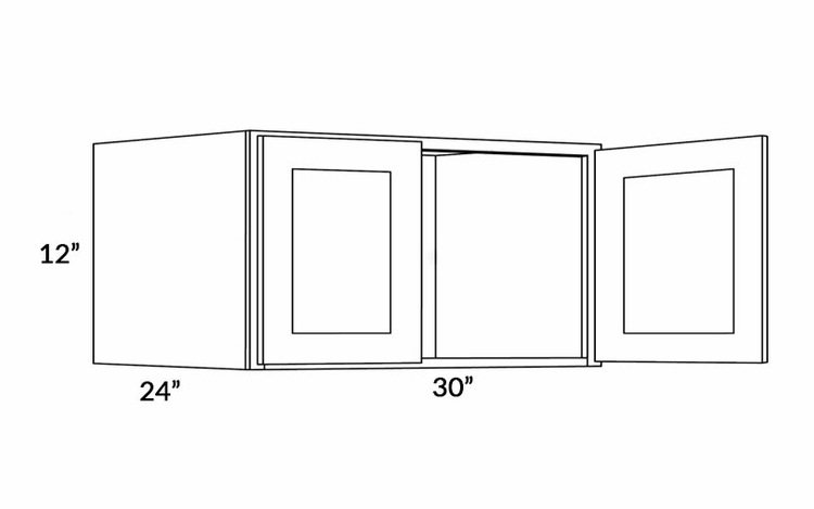 Elegant Smoky Grey 3012X24: 24" Deep Wall Cabinet: Assembled Kitchen Cabinets