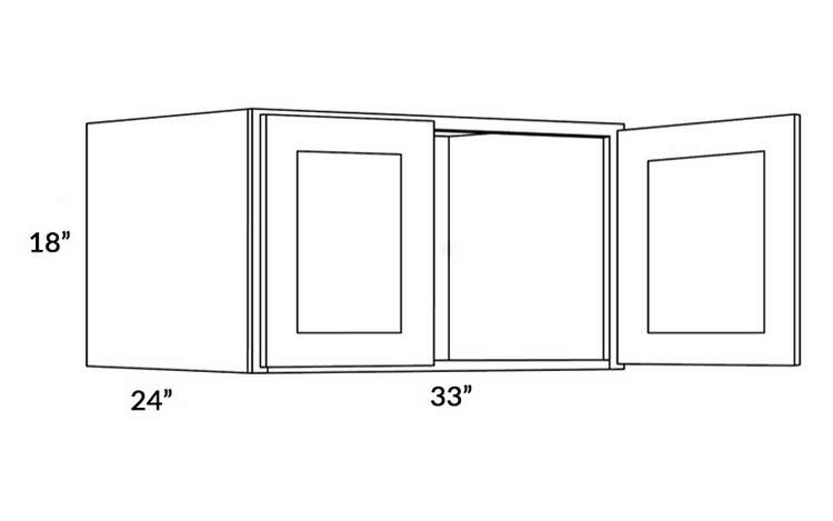 Elegant Smoky Grey 3318X24: 24" Deep Wall Cabinet: Assembled Kitchen Cabinets