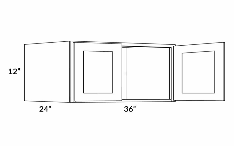 Elegant Smoky Grey 3612X24: 24" Deep Wall Cabinet: Assembled Kitchen Cabinets