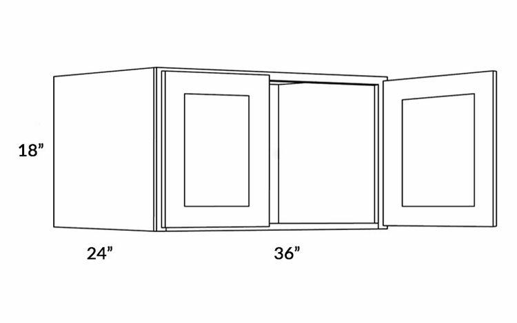 Elegant Smoky Grey 3618X24: 24" Deep Wall Cabinet: Assembled Kitchen Cabinets