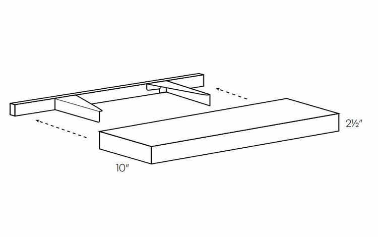 Elegant Smoky Grey F-SHELF-36: Floating Shelf: Assembled Kitchen Cabinets