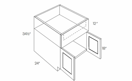 Elegant Smoky Grey SB33-FS: Farm Sink Base Cabinet: Assembled Kitchen Cabinets
