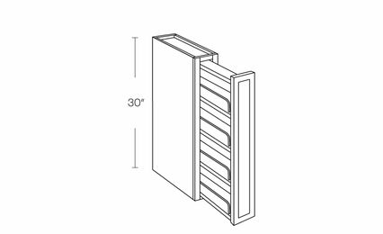 Elegant Smoky Grey WSP30: Wall Spice Cabinet: Assembled Kitchen Cabinets