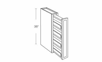 Elegant Smoky Grey WSP36: Wall Spice Cabinet: Assembled Kitchen Cabinets