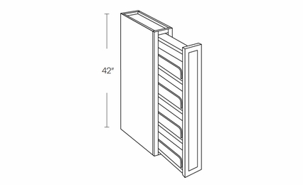 Elegant Smoky Grey WSP42: Wall Spice Cabinet: Assembled Kitchen Cabinets
