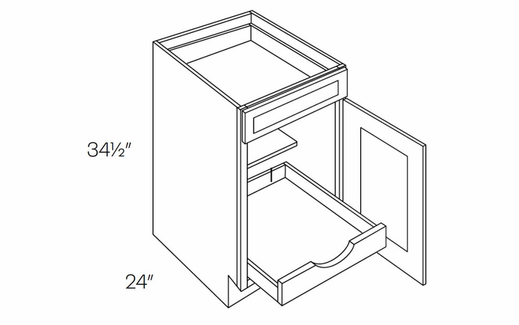 Elegant Stone B21-POS1: 1 Door, 1 Drawer Base Cabinet With 1 Pull Out Shelf: Assembled Kitchen Cabinets