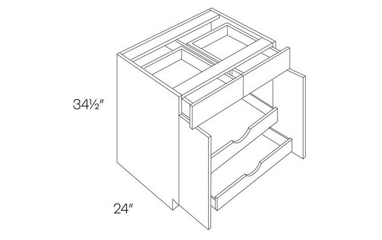 Elegant Stone B30-POS2: 2 Door, 2 Drawer Base Cabinet With 2 Pull Out Shelves: Assembled Kitchen Cabinets