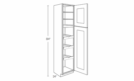 Elegant Stone UC1524X84R-POS3: Right Utility Cabinet With 3 Pull Out Shelves: Assembled Kitchen Cabinets