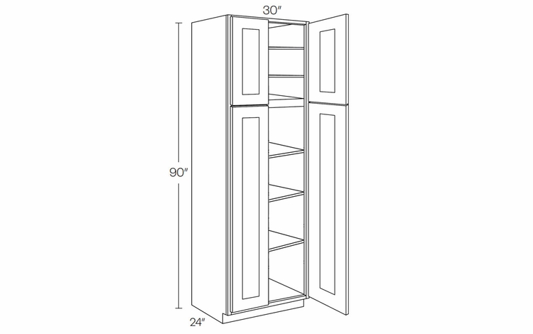 Elegant Stone UC3024X90: Utility Cabinet: Assembled Kitchen Cabinets