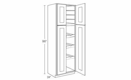 Elegant Stone UC3024X96-POS3: Utility Cabinet With 3 Pull Out Shelves: Assembled Kitchen Cabinets