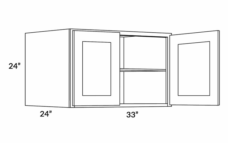 Elegant White 3324X24: 24" Deep Wall Cabinet: Assembled Kitchen Cabinets