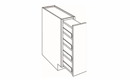 Elegant White BSP6: Base Spice Cabinet: Assembled Kitchen Cabinets