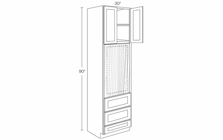 Elegant White OV3090: Oven Cabinet: Assembled Kitchen Cabinets