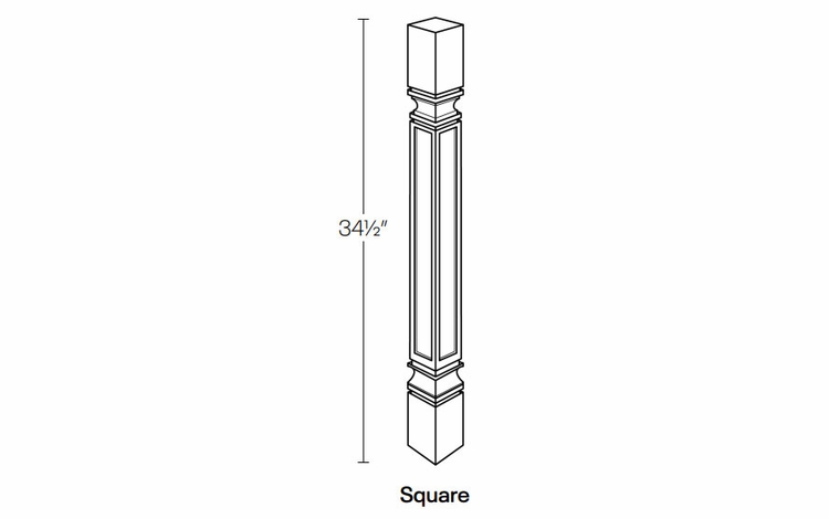 Elegant White POST-S: Square Post: Assembled Kitchen Cabinets