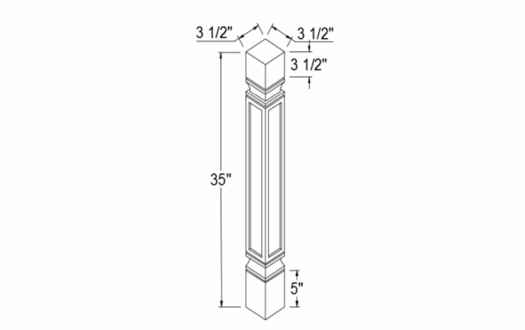 Element Ash SP 3.5 X 3.5 X 35: Post: RTA Kitchen Cabinets