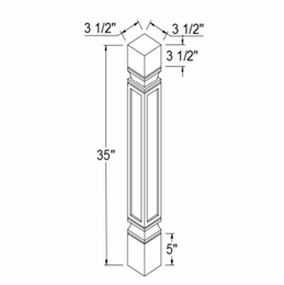 Element Ash SP 3.5 X 3.5 X 35: Post: RTA Kitchen Cabinets