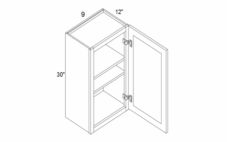 Element Ash W0930: 30" Height Wall Cabinet: RTA Kitchen Cabinets