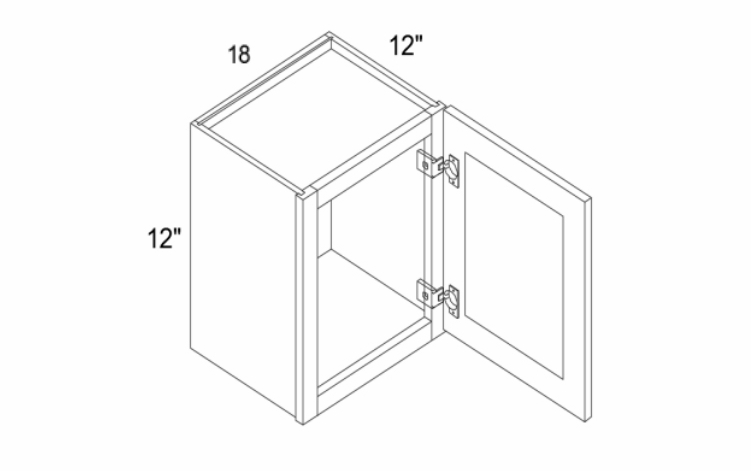 Element Ash W1812: 12" Height Wall Cabinet: RTA Kitchen Cabinets