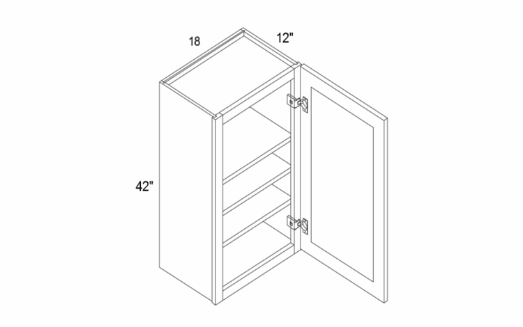 Element Ash W1842: 42" Height Wall Cabinet: RTA Kitchen Cabinets