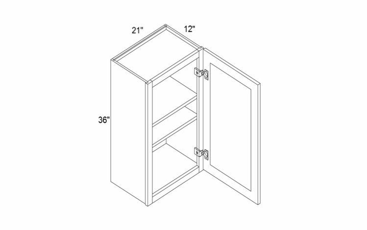 Element Ash W2136: 36" Height Wall Cabinet: RTA Kitchen Cabinets