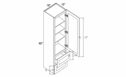 Element Ash W2D1860: Wall 2 Drawer Cabinet: RTA Kitchen Cabinets