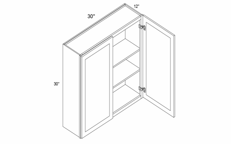 Element Ash W3030: 30" Height Wall Cabinet: RTA Kitchen Cabinets