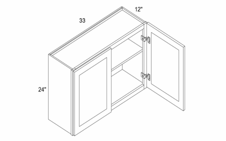 Element Ash W3324: 24" Height Wall Cabinets: RTA Kitchen Cabinets